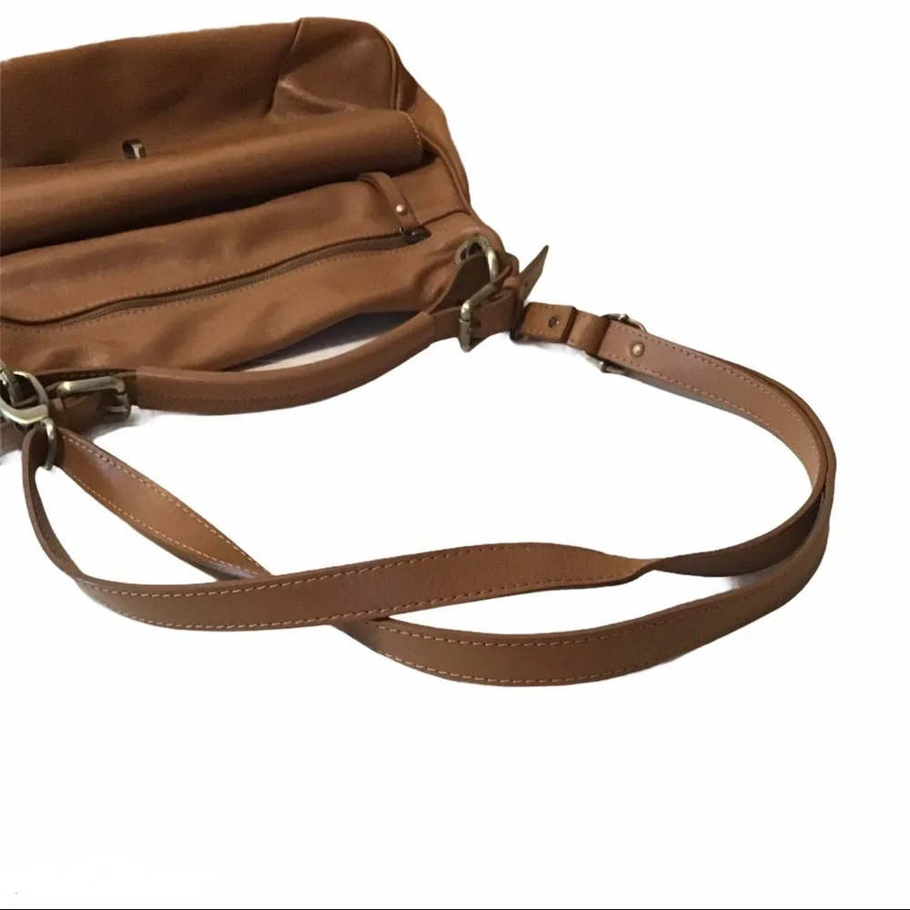 Pulicati Italian Leather Camel Color Handbag - Picture 9 of 13